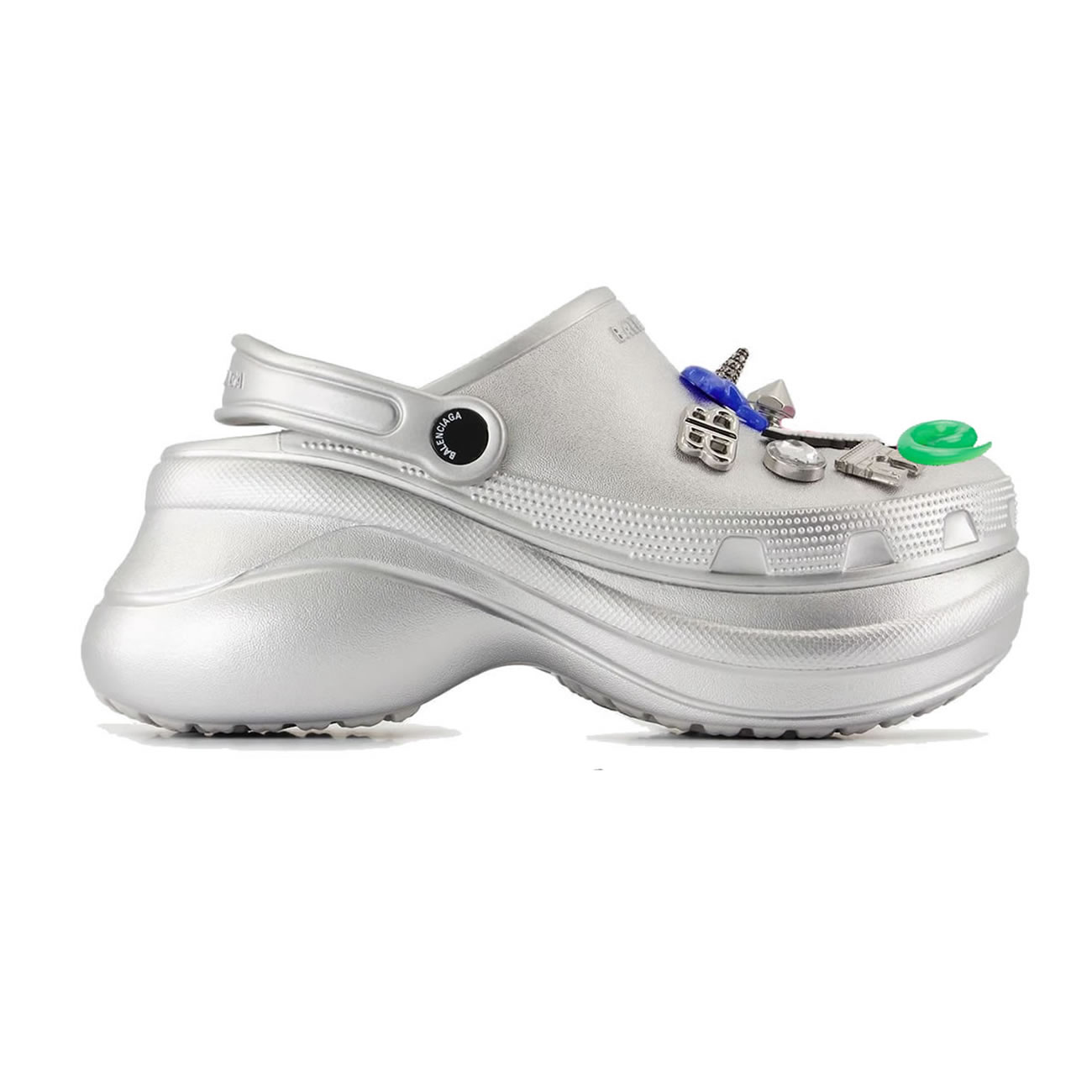 Balenciaga X Crocs Mule Black Silvery Multicolor Jibbitz Womens 720762 W0fow 1000 (0) - www.newkick.vip